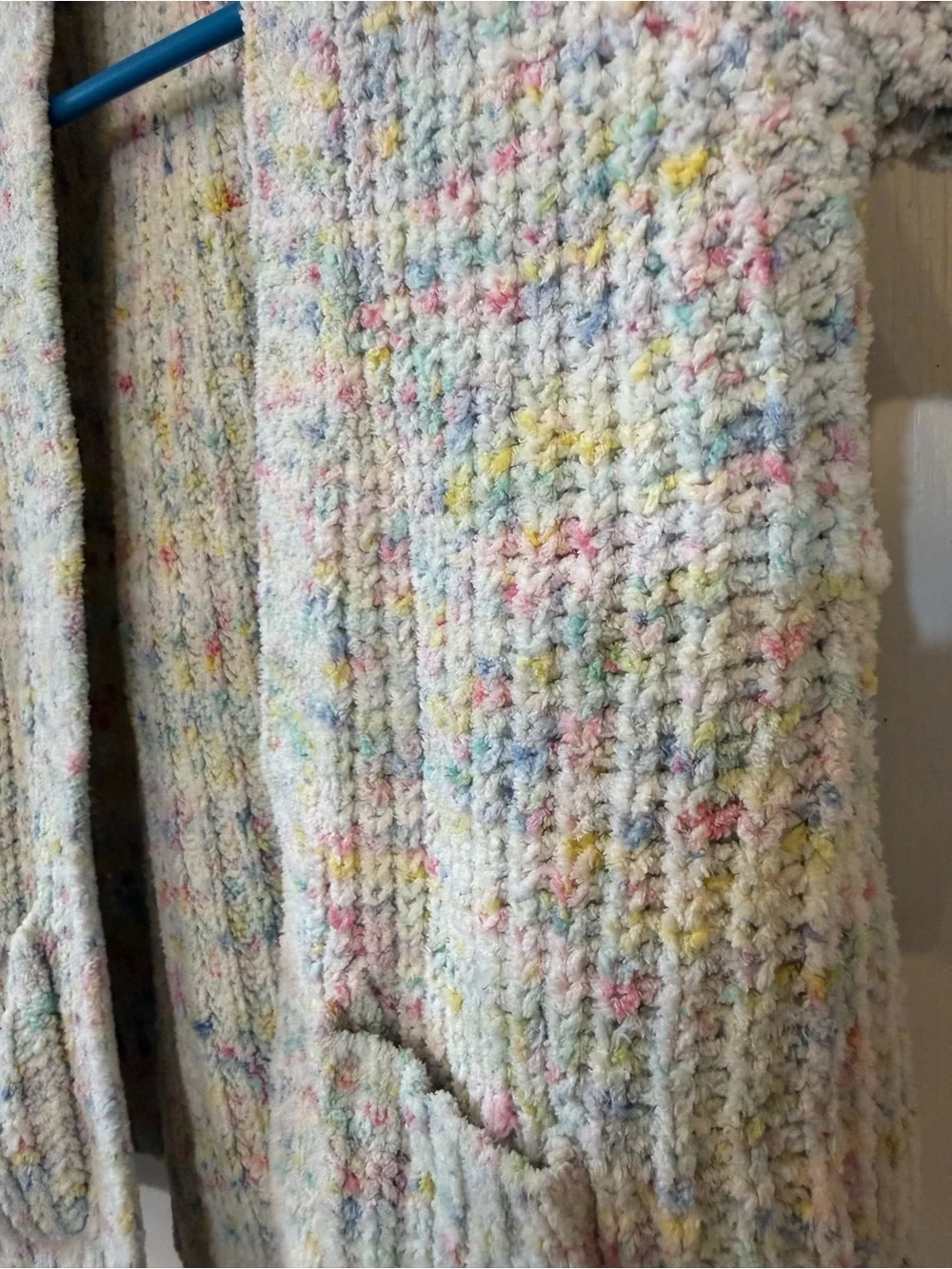 Old Navy Cream Speckled Knit Cardigan with Multicolor Flecks